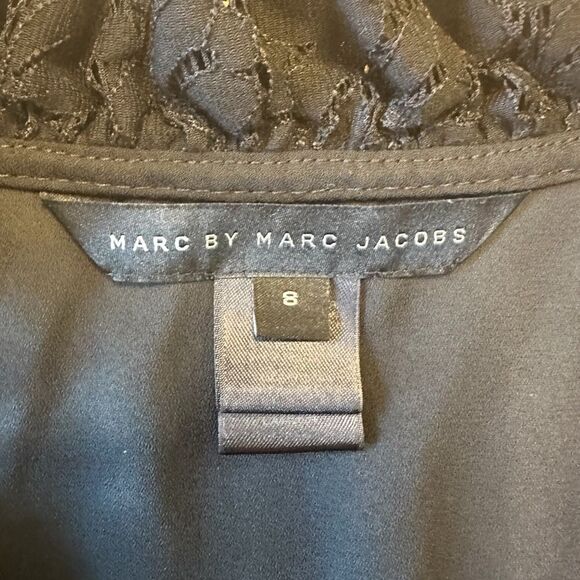 Marc By Marc Jacobs A-Line Lace Sleeveless Dress with Bow & Ruffle Detail Size 8 - Picture 14 of 15